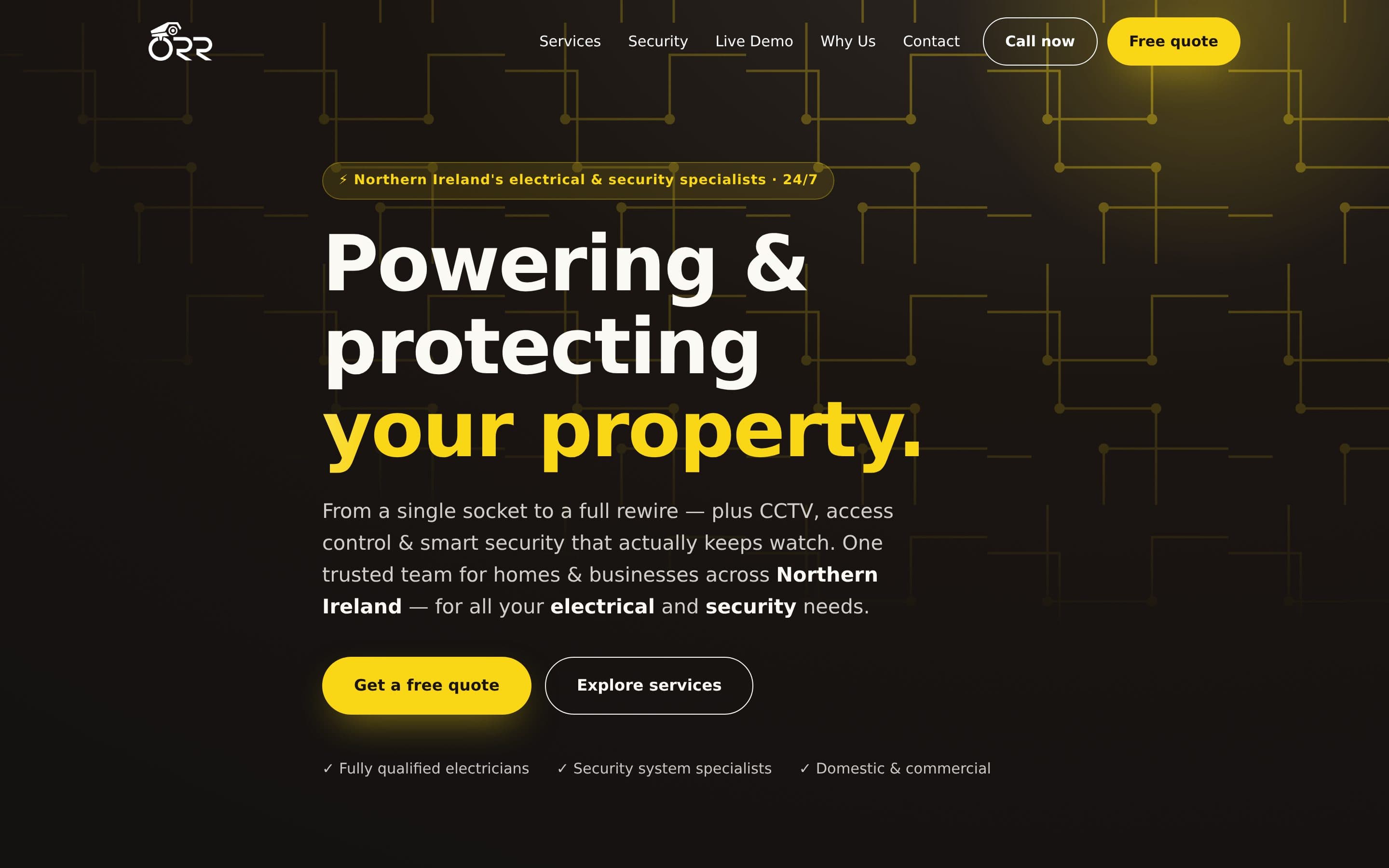 ORR Electrical & Security website
